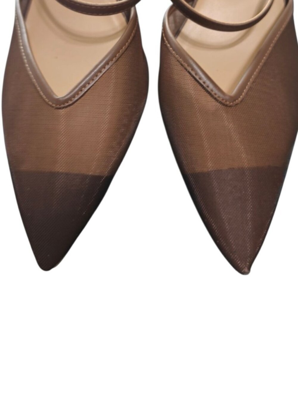 A New Day Pointed Toe Sheer Mesh Kitten heel mules Women Shoes Chocolate Size 11 - Picture 11 of 11
